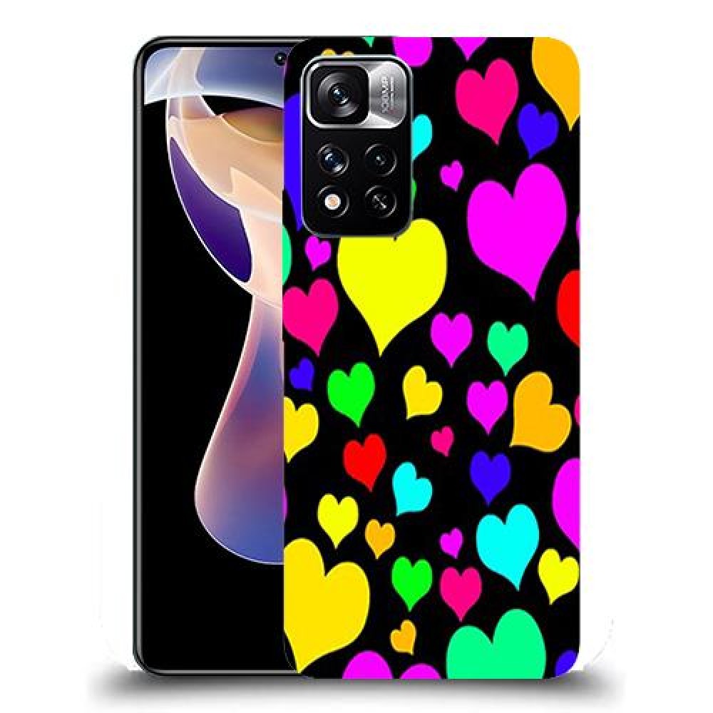 כיסוי מעוצב - לבבות צבעוניים לדגם : Xiaomi Redmi Note 11 Pro+ 5G מותג : סקרין מובייל