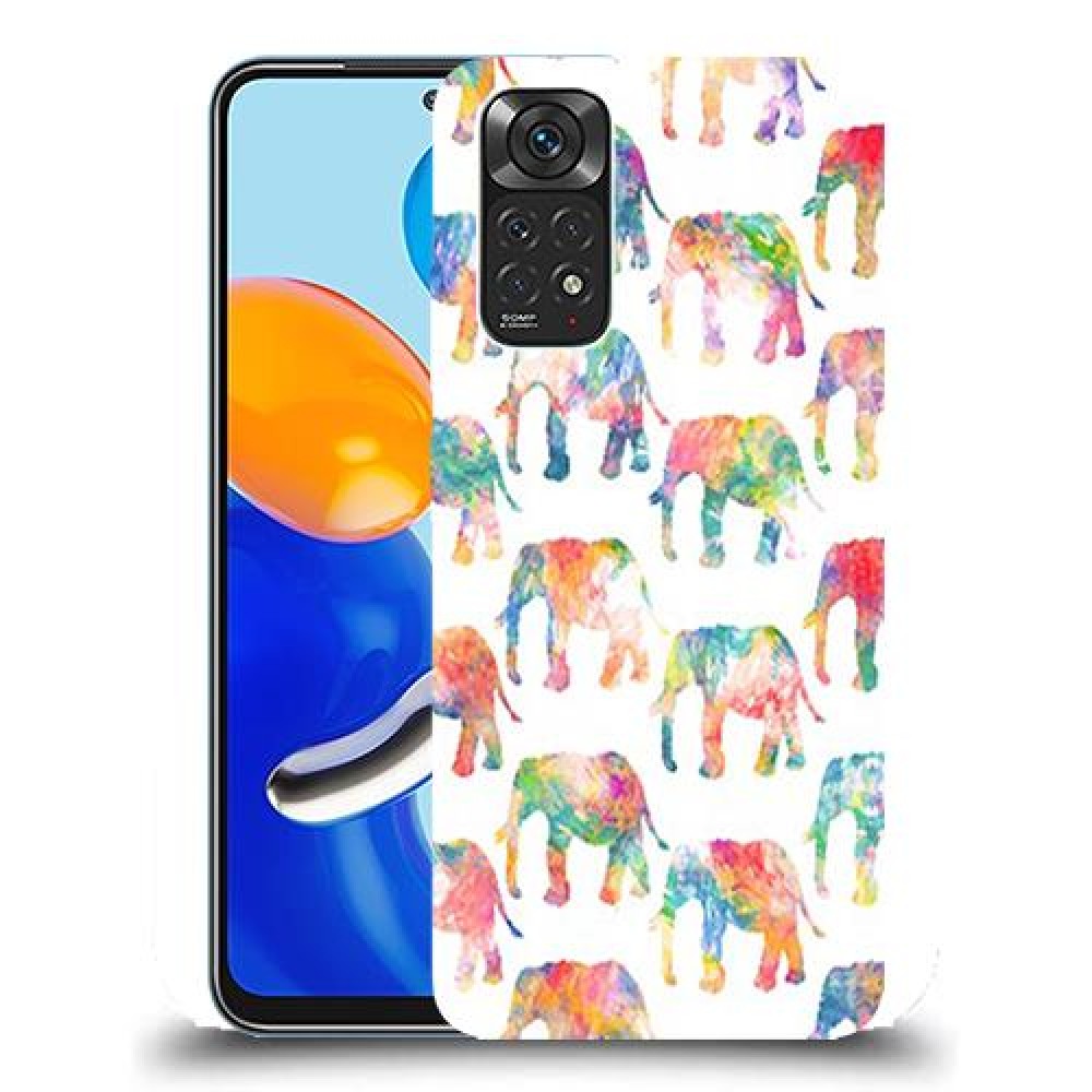 כיסוי מעוצב - אלפנטים צבעוניים לדגם : Xiaomi Redmi Note 11 מותג : סקרין מובייל