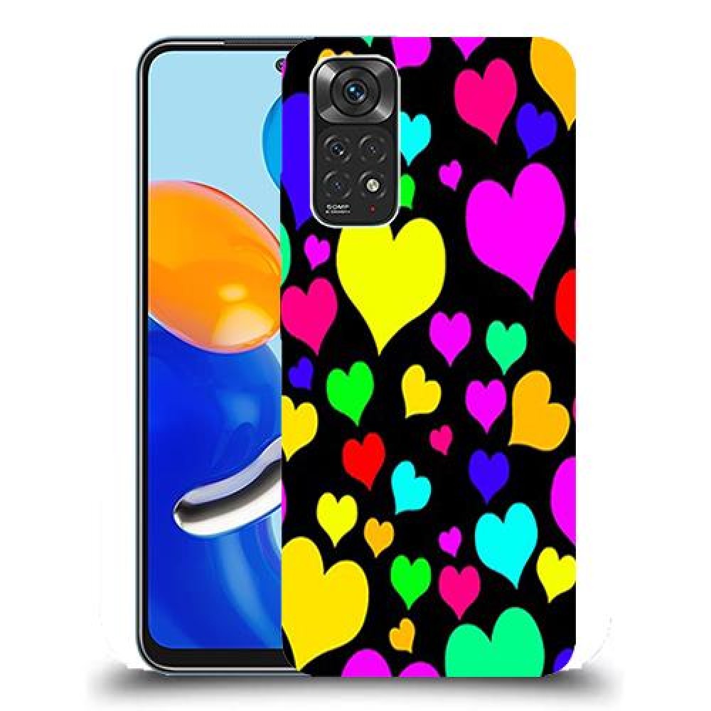 כיסוי מעוצב - לבבות צבעוניים לדגם : Xiaomi Redmi Note 11 מותג : סקרין מובייל