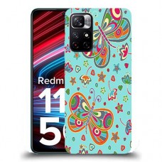 כיסוי מעוצב - פרפרים על כחול לדגם : Xiaomi Redmi Note 11T 5G מותג : סקרין מובייל