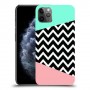 פסים במנטה ורוד כיסוי מגן קשיח מעוצב ל Apple iPhone 11 Pro Max יחידה אחת סקרין מובייל