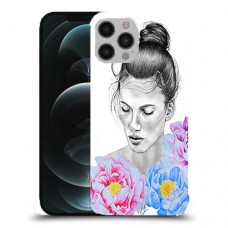 אישה בפרחים כיסוי מגן קשיח מעוצב ל Apple iPhone 12 Pro Max יחידה אחת סקרין מובייל
