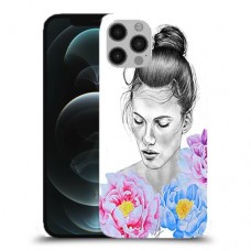 אישה בפרחים כיסוי מגן קשיח מעוצב ל Apple iPhone 12 Pro יחידה אחת סקרין מובייל