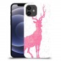 צבי ורוד כיסוי מגן קשיח מעוצב ל Apple iPhone 12 יחידה אחת סקרין מובייל