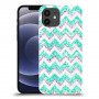 גיאומטריה טורקיז כיסוי מגן קשיח מעוצב ל Apple iPhone 12 יחידה אחת סקרין מובייל