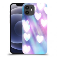 לבבות מעורפלים בכחול כיסוי מגן קשיח מעוצב ל Apple iPhone 12 יחידה אחת סקרין מובייל