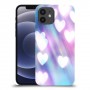 לבבות מעורפלים בכחול כיסוי מגן קשיח מעוצב ל Apple iPhone 12 יחידה אחת סקרין מובייל
