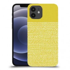 נקודות לבנות בצהוב כיסוי מגן קשיח מעוצב ל Apple iPhone 12 יחידה אחת סקרין מובייל