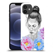 אישה בפרחים כיסוי מגן קשיח מעוצב ל Apple iPhone 12 יחידה אחת סקרין מובייל