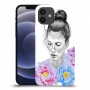 אישה בפרחים כיסוי מגן קשיח מעוצב ל Apple iPhone 12 יחידה אחת סקרין מובייל