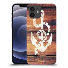 עוגן מעץ כיסוי מגן קשיח מעוצב ל Apple iPhone 12 יחידה אחת סקרין מובייל