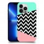 פסים במנטה ורוד כיסוי מגן קשיח מעוצב ל Apple iPhone 13 Pro יחידה אחת סקרין מובייל
