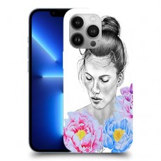 אישה בפרחים כיסוי מגן קשיח מעוצב ל Apple iPhone 13 Pro יחידה אחת סקרין מובייל