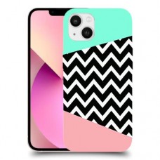 פסים במנטה ורוד כיסוי מגן קשיח מעוצב ל Apple iPhone 13 יחידה אחת סקרין מובייל