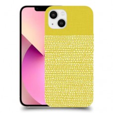 נקודות לבנות בצהוב כיסוי מגן קשיח מעוצב ל Apple iPhone 13 יחידה אחת סקרין מובייל