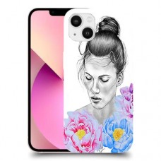 אישה בפרחים כיסוי מגן קשיח מעוצב ל Apple iPhone 13 יחידה אחת סקרין מובייל