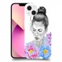אישה בפרחים כיסוי מגן קשיח מעוצב ל Apple iPhone 13 יחידה אחת סקרין מובייל
