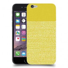 נקודות לבנות בצהוב כיסוי מגן קשיח מעוצב ל Apple iPhone 6 יחידה אחת סקרין מובייל