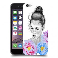 אישה בפרחים כיסוי מגן קשיח מעוצב ל Apple iPhone 6 יחידה אחת סקרין מובייל