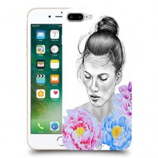 אישה בפרחים כיסוי מגן קשיח מעוצב ל Apple iPhone 7 Plus יחידה אחת סקרין מובייל