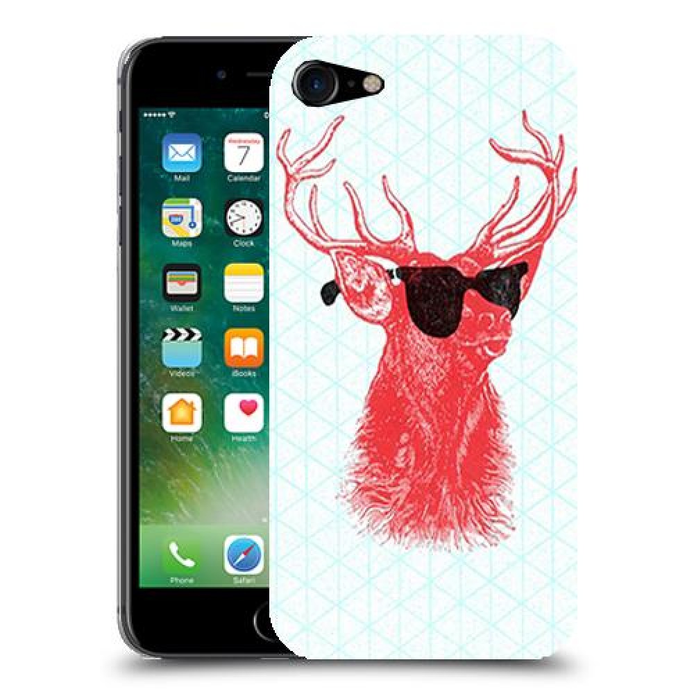 אדג אדום במשקפיים כיסוי מגן קשיח מעוצב ל Apple iPhone 7 יחידה אחת סקרין מובייל