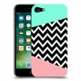 פסים במנטה ורוד כיסוי מגן קשיח מעוצב ל Apple iPhone 7 יחידה אחת סקרין מובייל