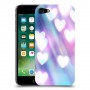לבבות מעורפלים בכחול כיסוי מגן קשיח מעוצב ל Apple iPhone 7 יחידה אחת סקרין מובייל