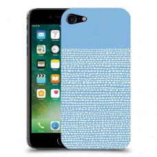נקודות לבנות בכחול כיסוי מגן קשיח מעוצב ל Apple iPhone 7 יחידה אחת סקרין מובייל
