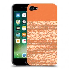נקודות לבנות בכתום כיסוי מגן קשיח מעוצב ל Apple iPhone 7 יחידה אחת סקרין מובייל