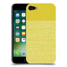 נקודות לבנות בצהוב כיסוי מגן קשיח מעוצב ל Apple iPhone 7 יחידה אחת סקרין מובייל