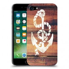 עוגן מעץ כיסוי מגן קשיח מעוצב ל Apple iPhone 7 יחידה אחת סקרין מובייל