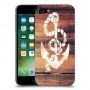עוגן מעץ כיסוי מגן קשיח מעוצב ל Apple iPhone 7 יחידה אחת סקרין מובייל