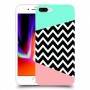 פסים במנטה ורוד כיסוי מגן קשיח מעוצב ל Apple iPhone 8 Plus יחידה אחת סקרין מובייל