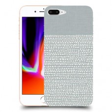 נקודות לבנות אפור כיסוי מגן קשיח מעוצב ל Apple iPhone 8 Plus יחידה אחת סקרין מובייל