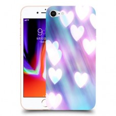 לבבות מעורפלים בכחול כיסוי מגן קשיח מעוצב ל Apple iPhone 8 יחידה אחת סקרין מובייל