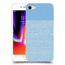 נקודות לבנות בכחול כיסוי מגן קשיח מעוצב ל Apple iPhone 8 יחידה אחת סקרין מובייל