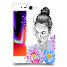 אישה בפרחים כיסוי מגן קשיח מעוצב ל Apple iPhone 8 יחידה אחת סקרין מובייל