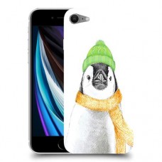 פינגווין בקור כיסוי מגן קשיח מעוצב ל Apple iPhone SE (2020) יחידה אחת סקרין מובייל