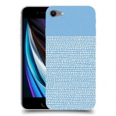 נקודות לבנות בכחול כיסוי מגן קשיח מעוצב ל Apple iPhone SE (2020) יחידה אחת סקרין מובייל