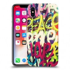 אהבת שלום כיסוי מגן קשיח מעוצב ל Apple iPhone X יחידה אחת סקרין מובייל