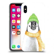 פינגווין בקור כיסוי מגן קשיח מעוצב ל Apple iPhone X יחידה אחת סקרין מובייל