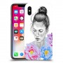 אישה בפרחים כיסוי מגן קשיח מעוצב ל Apple iPhone X יחידה אחת סקרין מובייל