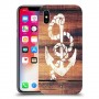 עוגן מעץ כיסוי מגן קשיח מעוצב ל Apple iPhone X יחידה אחת סקרין מובייל