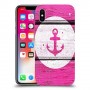 עוגן ורוד מעץ כיסוי מגן קשיח מעוצב ל Apple iPhone X יחידה אחת סקרין מובייל