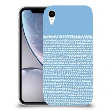 נקודות לבנות בכחול כיסוי מגן קשיח מעוצב ל Apple iPhone XR יחידה אחת סקרין מובייל