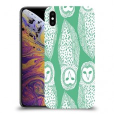 ינשופים על ירוק כיסוי מגן קשיח מעוצב ל Apple iPhone XS Max יחידה אחת סקרין מובייל