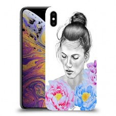 אישה בפרחים כיסוי מגן קשיח מעוצב ל Apple iPhone XS Max יחידה אחת סקרין מובייל