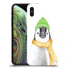 פינגווין בקור כיסוי מגן קשיח מעוצב ל Apple iPhone XS יחידה אחת סקרין מובייל