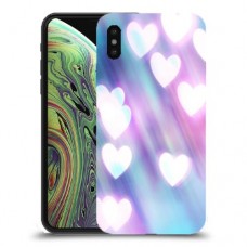 לבבות מעורפלים בכחול כיסוי מגן קשיח מעוצב ל Apple iPhone XS יחידה אחת סקרין מובייל