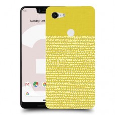 נקודות לבנות בצהוב כיסוי מגן קשיח מעוצב ל Google Pixel 3 XL יחידה אחת סקרין מובייל
